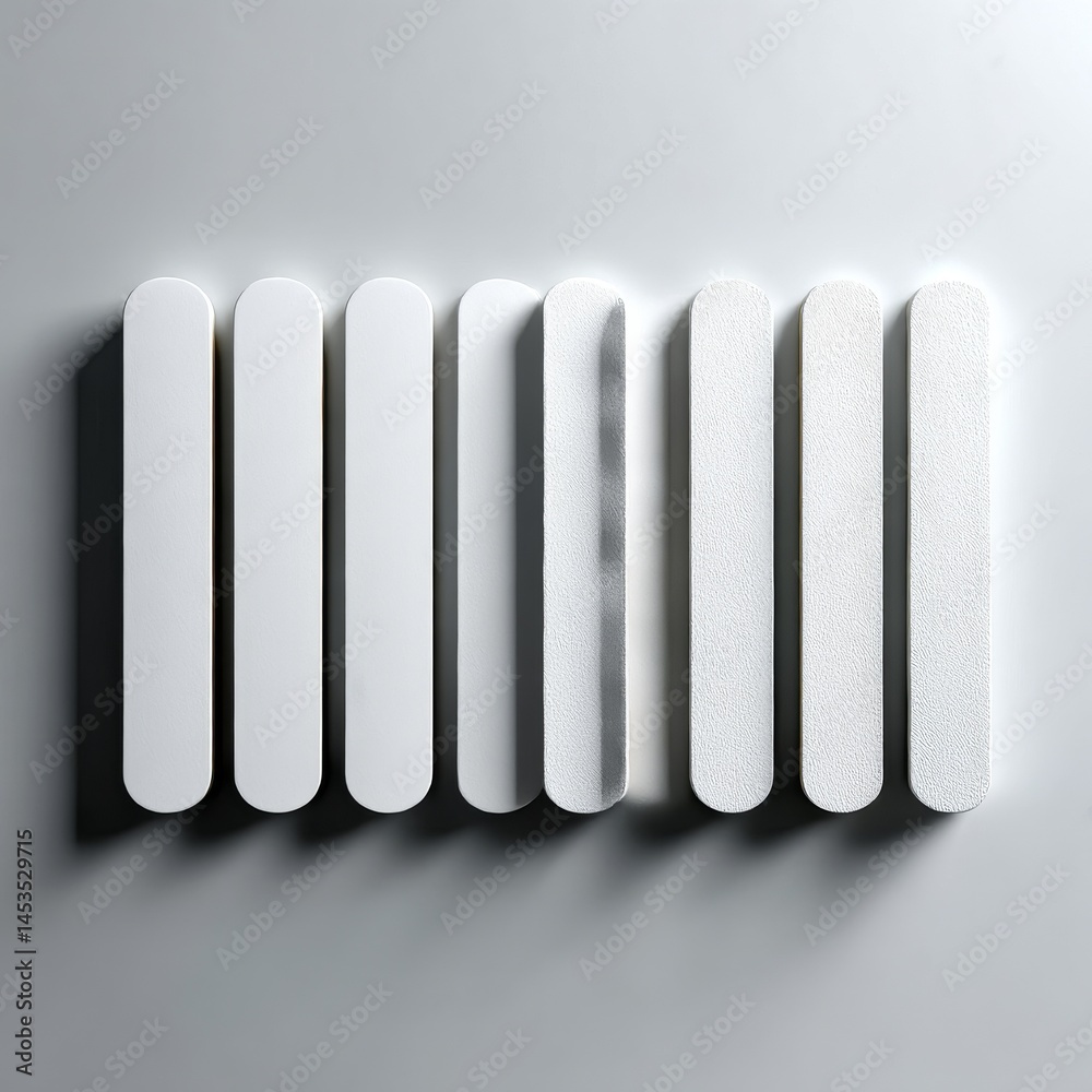 Leinwandbilder minimalist arrangement: elevated white rectangles with rounded corners and subtle shadow play on a n