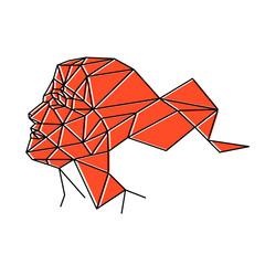 Human face from polygons vector illustration