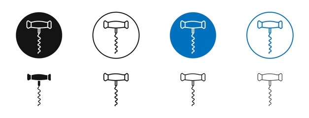 Corkscrew icon. Vector outline illustration. vector logo template