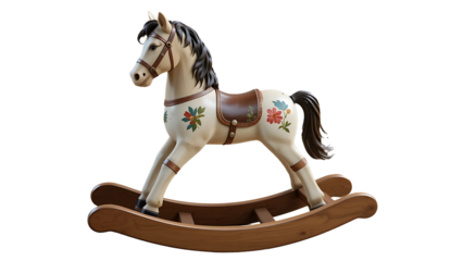 Antique wooden rocking horse vintage toy childhood memories equestrian decor collectible horse gift 100 on transparent background