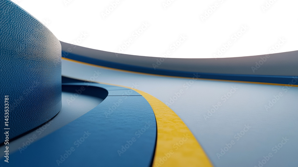 Aufkleber abstract curved planes and chromatic bands creating a graphic three dimensional composition