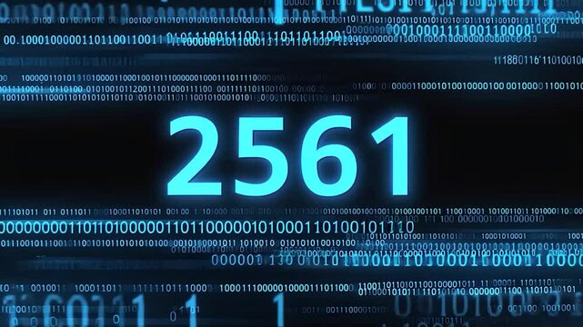 Abstract binary code background with number 2561.  Possible use Technology, data, coding, programming, digital art