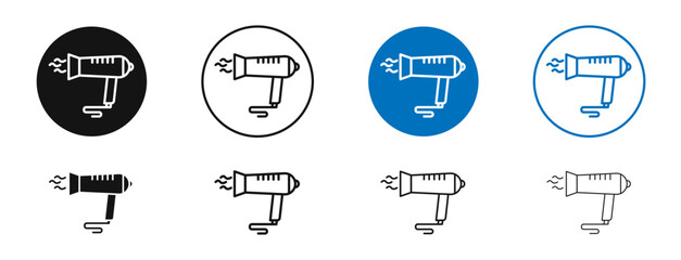 Blow dryer icon. Vector outline illustration. vector logo template