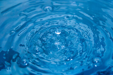 water drops on blue background