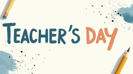 Celebrating teacher's day classroom event inspirational artwork creative environment close-up view appreciation concept