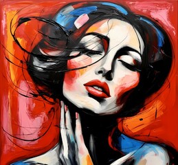 portrait of a woman with painted face