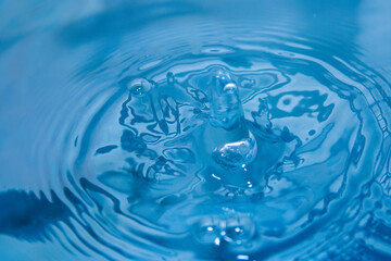 water drops on blue background