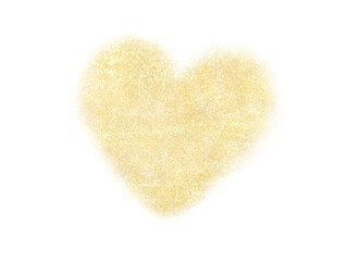 金色のふんわりハートのイラスト