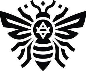 Obraz premium Minimalist Bee Alchemical Symbol