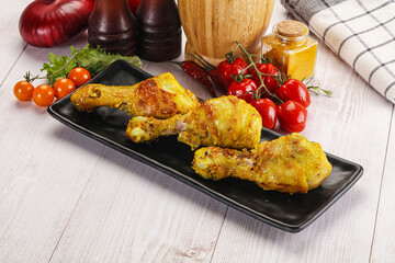 Roasted Chicken leg drumsticks with curry sauce