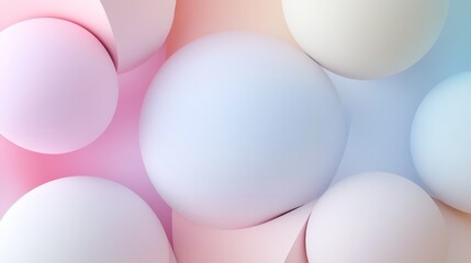 Geometric 3d smooth pastel shapes. Abstract background with light colour palette