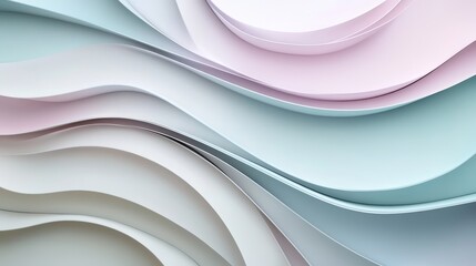 Geometric 3d smooth pastel shapes. Abstract background with light colour palette