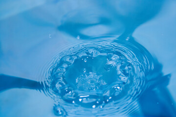 water drops on blue background