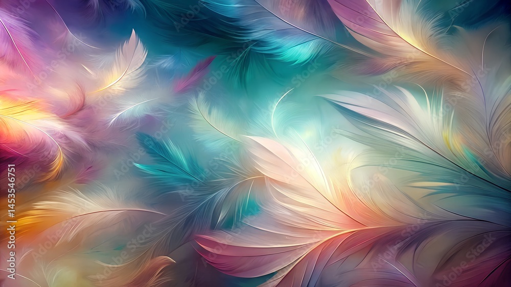 Wall mural abstract colorful backdrop with stars featuring a fractal swirl pattern and vibrant spectrum design