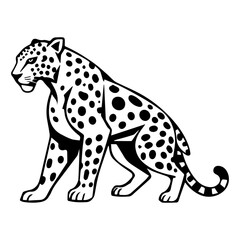 black silhouette leopard logo with transparent background png