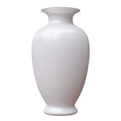 Ceramic vase isolated on white, transparent. Decoration pot for interior design