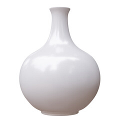 Ceramic vase isolated on white, transparent. Decoration pot for interior design