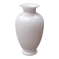 Ceramic vase isolated on white, transparent. Decoration pot for interior design