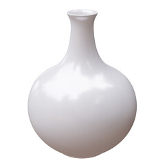 Ceramic vase isolated on white, transparent. Decoration pot for interior design