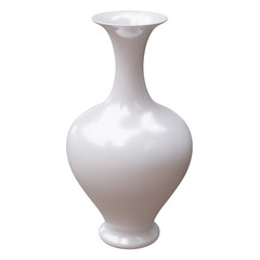Ceramic vase isolated on white, transparent. Decoration pot for interior design