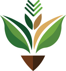 A green houseplant with leaves grows in an isolated pot, a botanical illustration of nature's indoor life