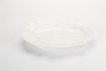 White ceramic empty plate dishware