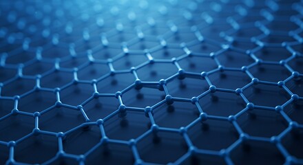 Naklejka premium Microscopic View of Graphene's Hexagonal Lattice Structure