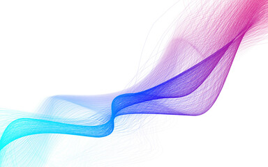 Rainbow Abstract blue, purple, green, turquoise gradient flowing wave lines on Transparent background. Modern colorful wavy lines pattern design element. Futuristic technology element