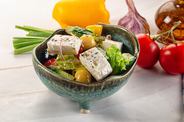 Greek salad with feta cheese