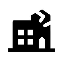 Obraz premium Icon of a damaged building to signify destruction or disrepair
