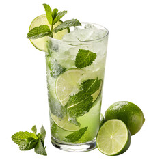 mojito cocktail isolated on white background