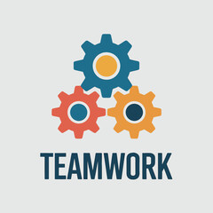 Obraz premium Three Interlocking Gears Teamwork Icon