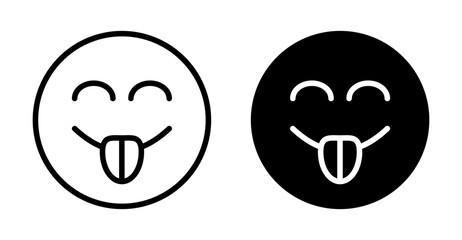 Savoring Food Emoji icon. Design for web and mobile app. Vector illustration