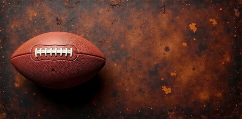 Rustic brown football, leather texture, isolated , detail, isolated, sport
