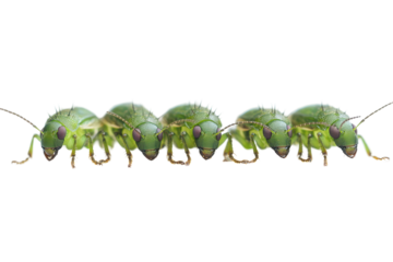 Green aphids isolated on white background ideal for nature and insect-themed projects