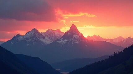 Dawn's Majesty: Mountains in the First Light