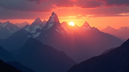 Sunrise Splendor: Peaks Bathed in Morning Glow