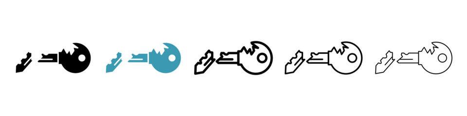 Broken key icon. Design for web and mobile app. Vector illustration