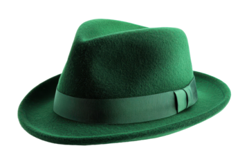 Elegant green hat captured in transparent PNG isolated on a clean white background for designs