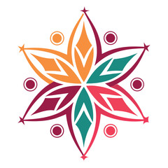 Obraz premium Abstract floral art showcases a vector design with stylized flower and leaf elements, embodying a natural, spring-like pattern suitable for decoration
