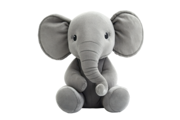 Adorable grey elephant sitting calmly makes a perfect addition to your animal themed design collection