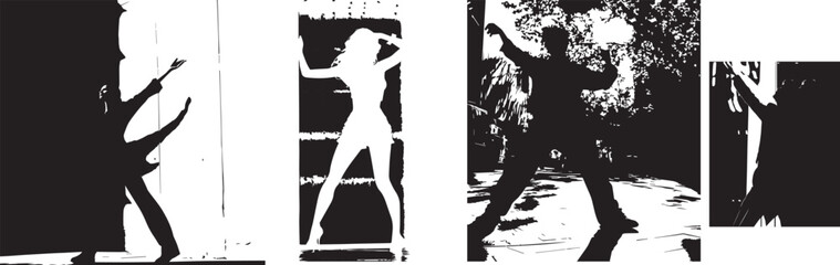 people figure in motion,man,woman,people body icon sets