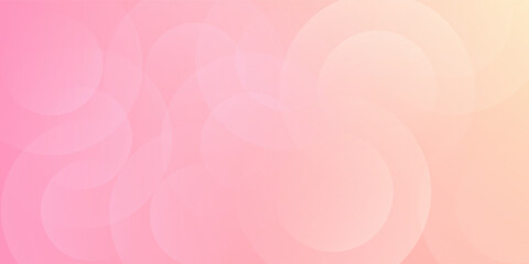 Minimalist banner background, pastel colorful, pink and yellow gradations. Circle effect style geometric, abstract background. Eps 10.