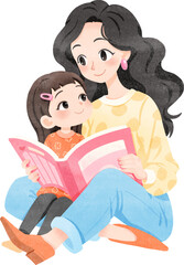 Mother's Day mother-daughter interaction festival illustration poster