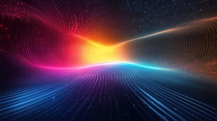 Abstract vibrant swirling tunnel