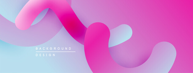 Abstract fluid shapes blend vibrant pinks, blues. Smooth gradients create modern background design. Soft curves suggest movement, depth.