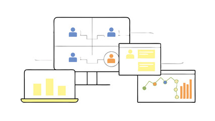 employee management system attendance or candidate analysis customer management system crm or recruitment applicant system concept businessman manage people with employee online application 040525
