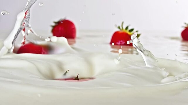 splash of milk and strawberry