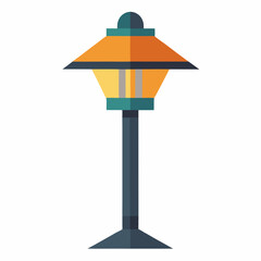 Street Lamp Isolated on White Background – Urban Lighting Fixture for Public Spaces