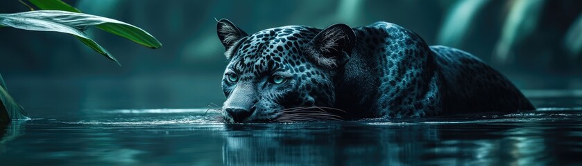 Majestic Jaguar in a Misty Forest